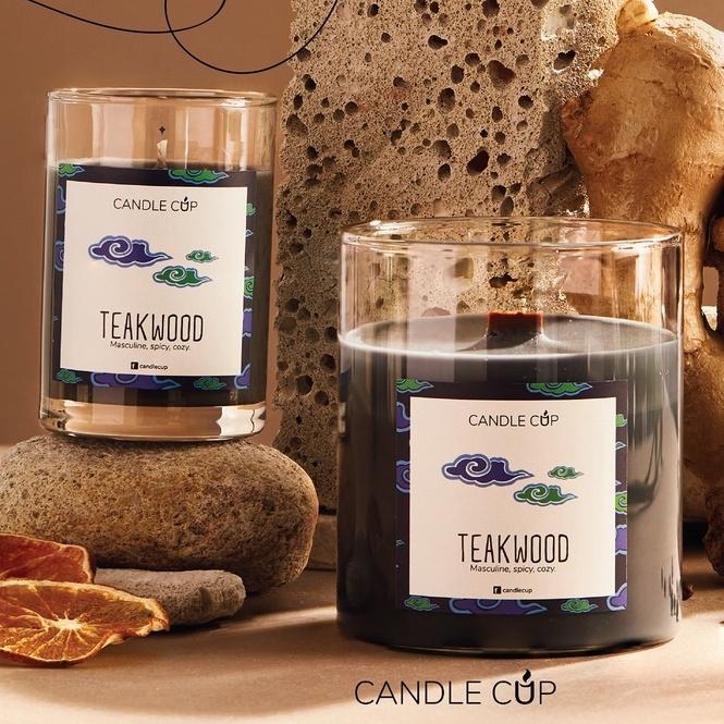 Nến thơm cá tính mạnh mẽ AGAYA Candle Cup hương cam bergamot, tiêu đen, gừng và trầm hương - Mùi TEAKWOOD