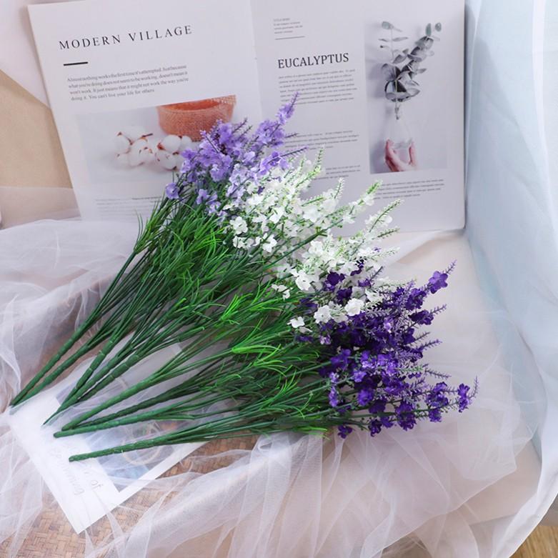 Cành hoa oải hương lavender giả 9 nhánh nhân tạo Hoa giả cao cấp để bàn trang trí phòng khách đẹp H06