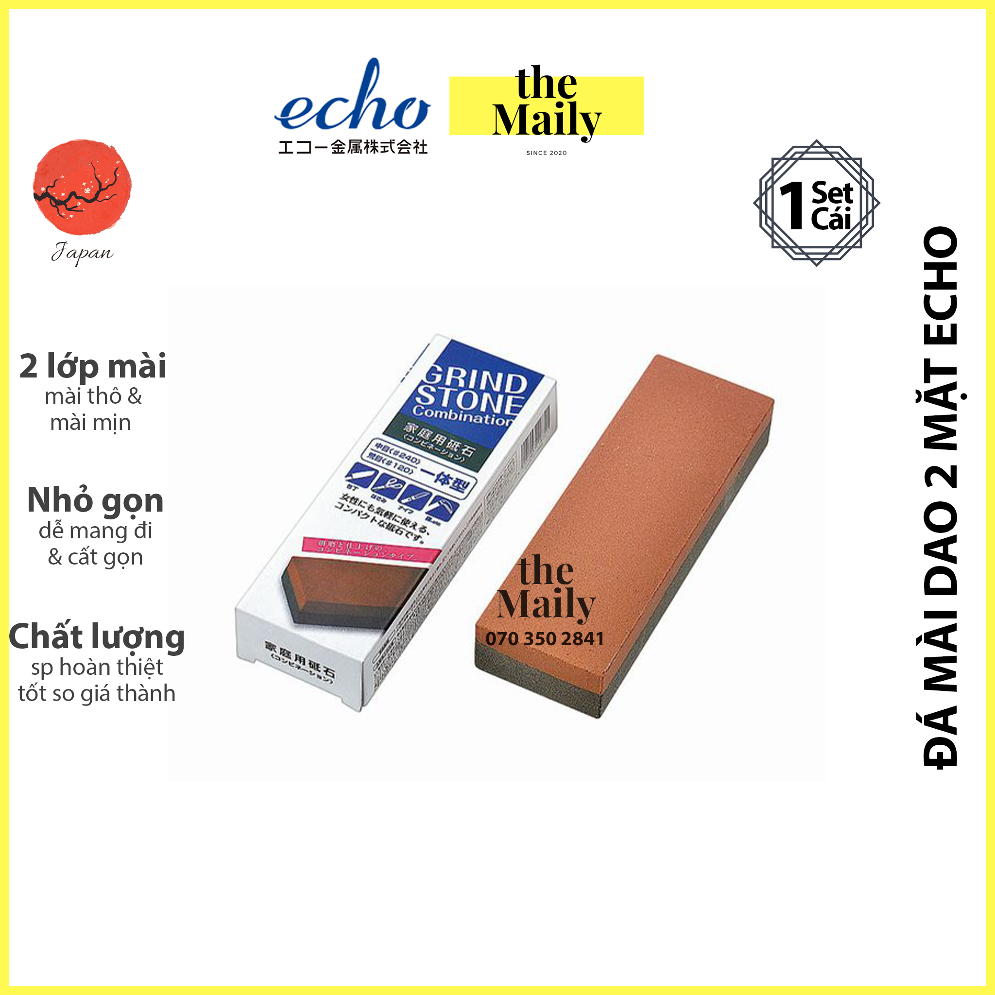 Đá Mài Dao Hai Mặt Echo Kinzoku – Nội Địa Nhật Bản