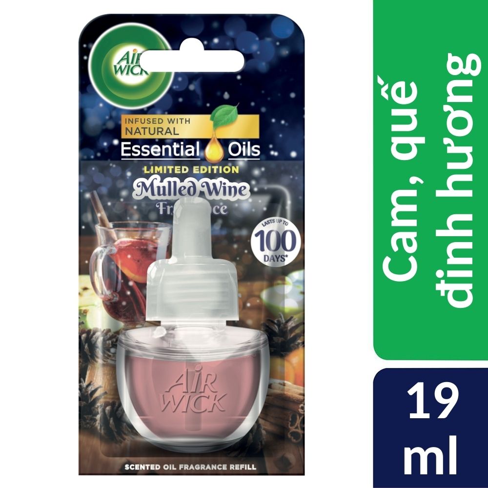 Lọ tinh dầu thiên nhiên Air Wick Mulled Wine 19ml QT09422 - cam, quế, đinh hương