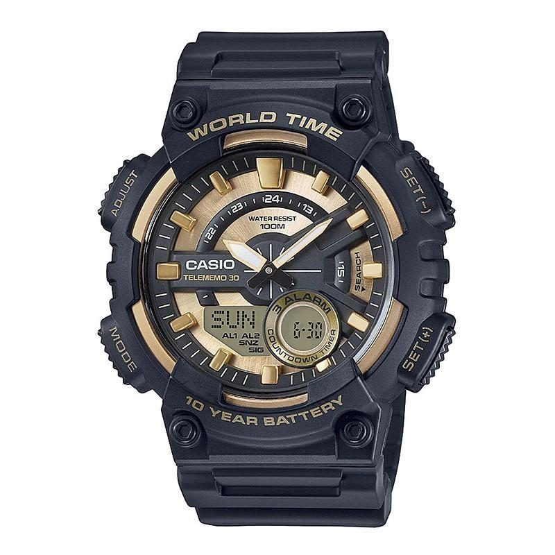 Đồng Hồ Nam Casio Worldtime AEQ-110BW-9A Chính Hãng - Pin 10 Năm - Chống nước 10m bơi lội