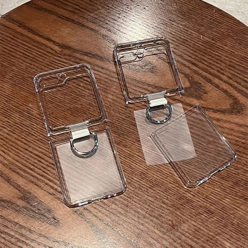 Ốp lưng chống sốc trong suốt kèm iring cho Samsung Galaxy Z Flip 5 hiệu Likgus Cover Ring - hàng nhập khẩu
