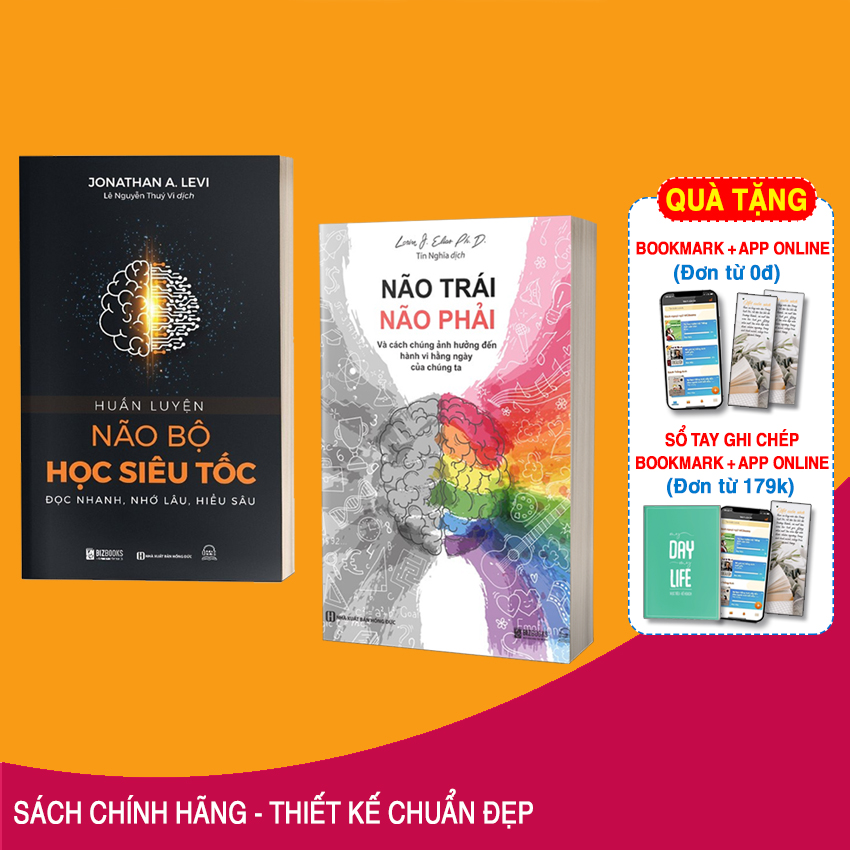 Combo 2 Cuốn Rèn Luyện Tư Duy Phản Xạ Nhạy Bén, Nghĩ Nhanh Nhớ Lâu: Não trái - não phải: Và cách chúng ảnh hưởng đến hành vi hằng ngày của chúng ta và Huấn luyện não bộ học siêu tốc: Đọc nhanh, nhớ lâu, hiểu sâu