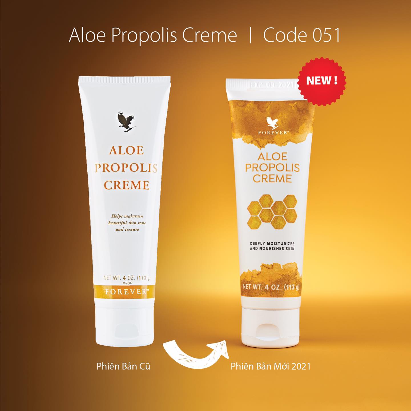 Kem chăm sóc da từ Sáp Ong, Lô Hội, Cúc La Mã - Aloe Propolis Creme (051) 113g