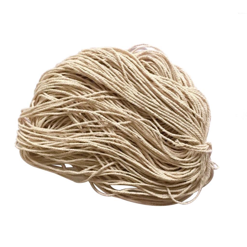 Roll 50M 1.5mm Natural Braided Cotton Rope Cord String Multi-purpose Crafts