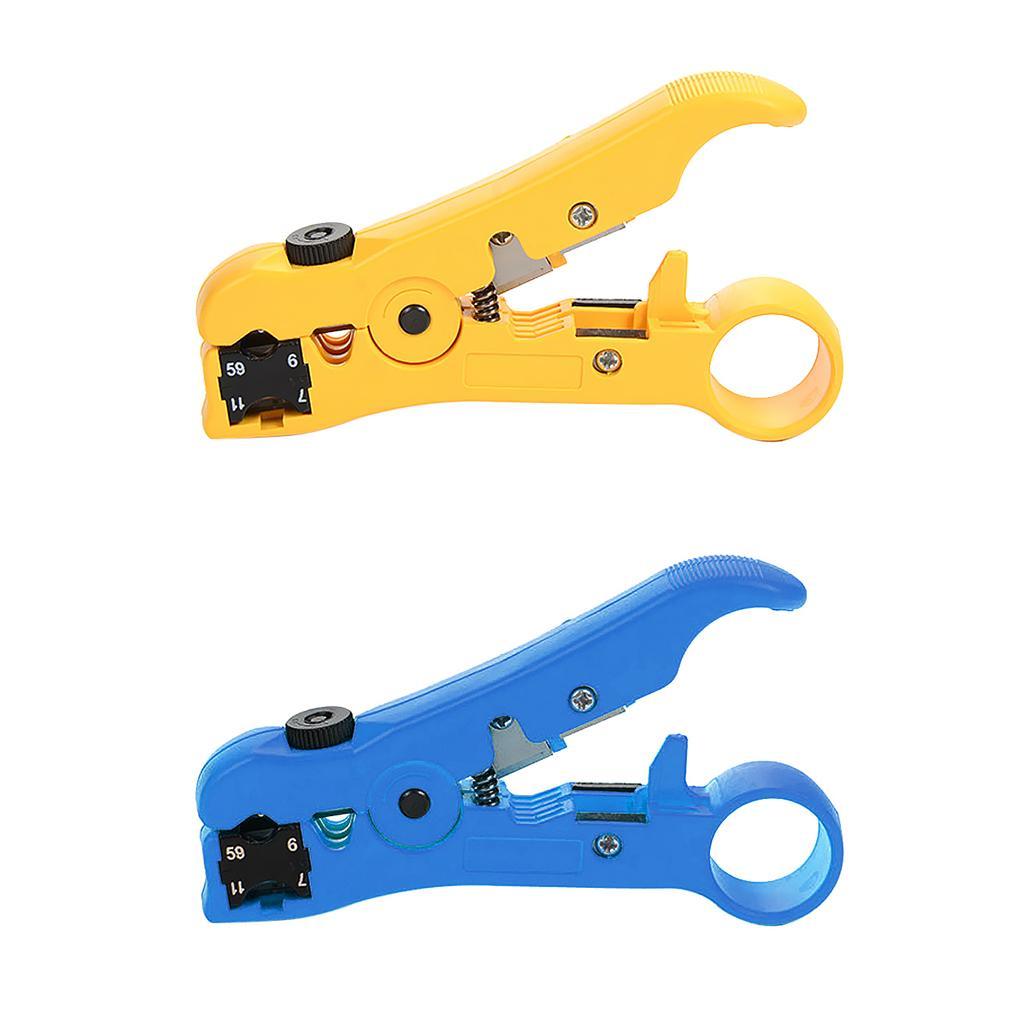 Rotary Coaxial Cable Wire Cutter Stripping Tool RG69/6/11/7 Stripper Yellow