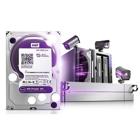 Ổ CỨNG WESTERN DIGITAL PURPLE 1TB 64MB CACHE, 3.5 INCH SATA III - GHI HÌNH LIÊN TỤC, TỐC ĐỘ ỔN ĐỊNH - HÀNG CHÍNH HÃNG
