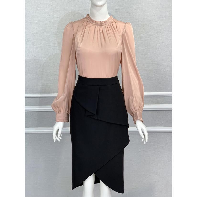 Chân váy bút chì suông công sở đẹp, vạt chéo, bèo rủ khuyết điểm, tôn dáng Peony - LANI SKIRT