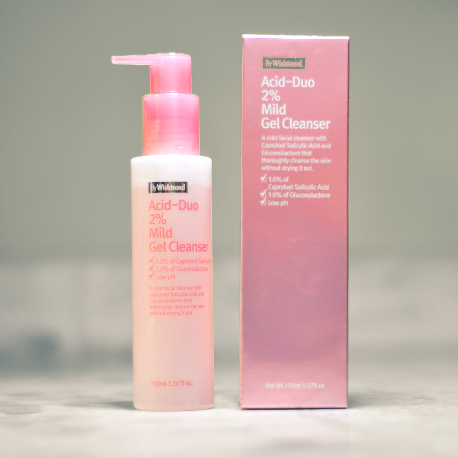 Sữa rửa mặt dạng gel cho da dầu dầu nhờn, da mụn By Wishtrend Acid - Duo 2% Mild Gel Cleanser 150ml