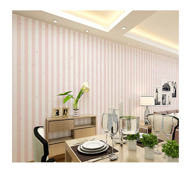 Combo 5m Decal Giấy Dán Tường Sọc Sao Hồng