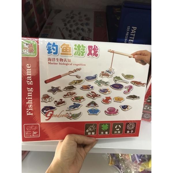 Câu Cá Gỗ 32 Con Màu Sắc Đẹp Mắt-Quà Tặng Kèm-kích thích thị Giác cho bé