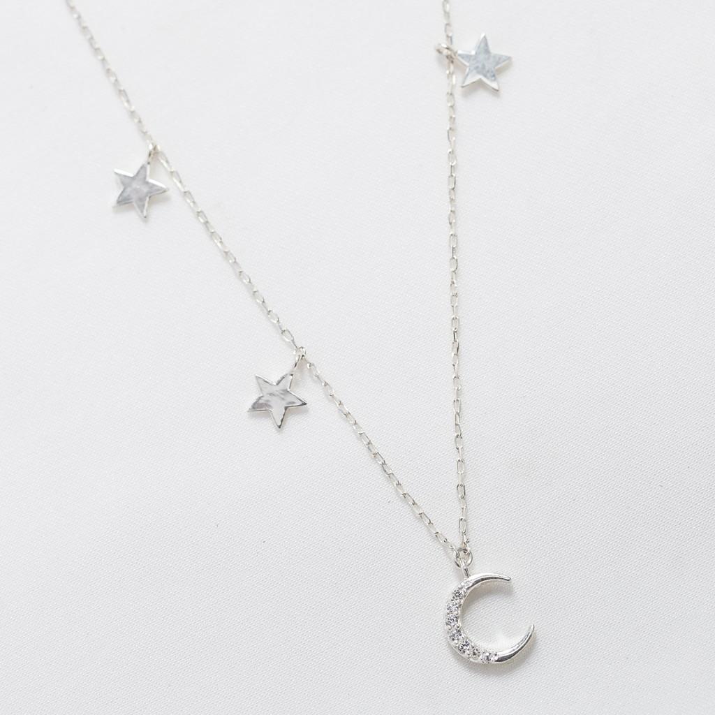 Vòng cổ bạc Blingit trăng và sao BIVC056