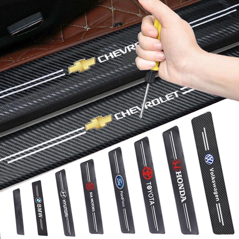 Bộ set 9 Miếng Decal Dán Bảo Vệ Bậc Xe oto, nẹp bậc chân cửa, cốp xe