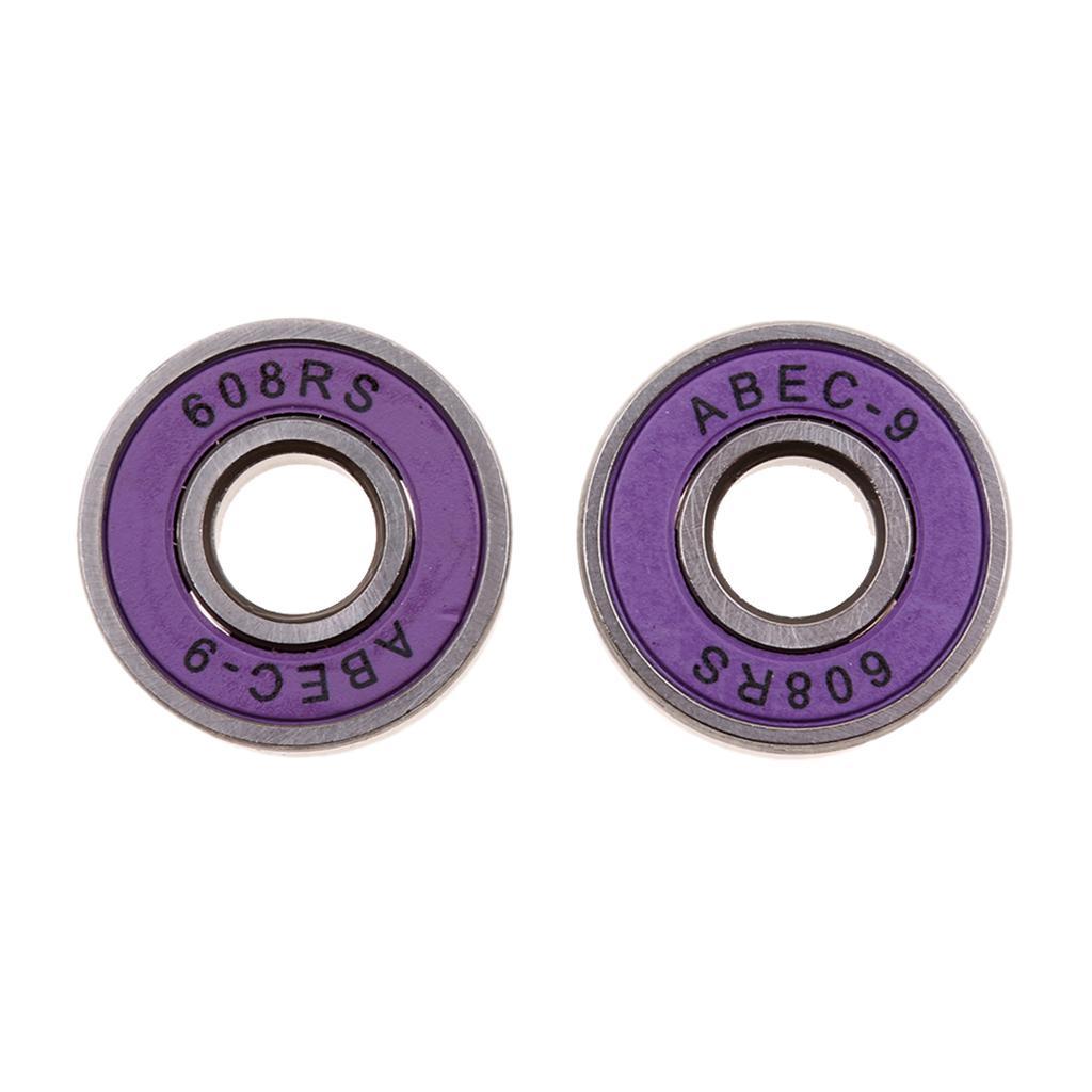 40pcs Frictionless Abec 9 Skateboard Roller Skate Bearings 608-RS 8x22x7mm