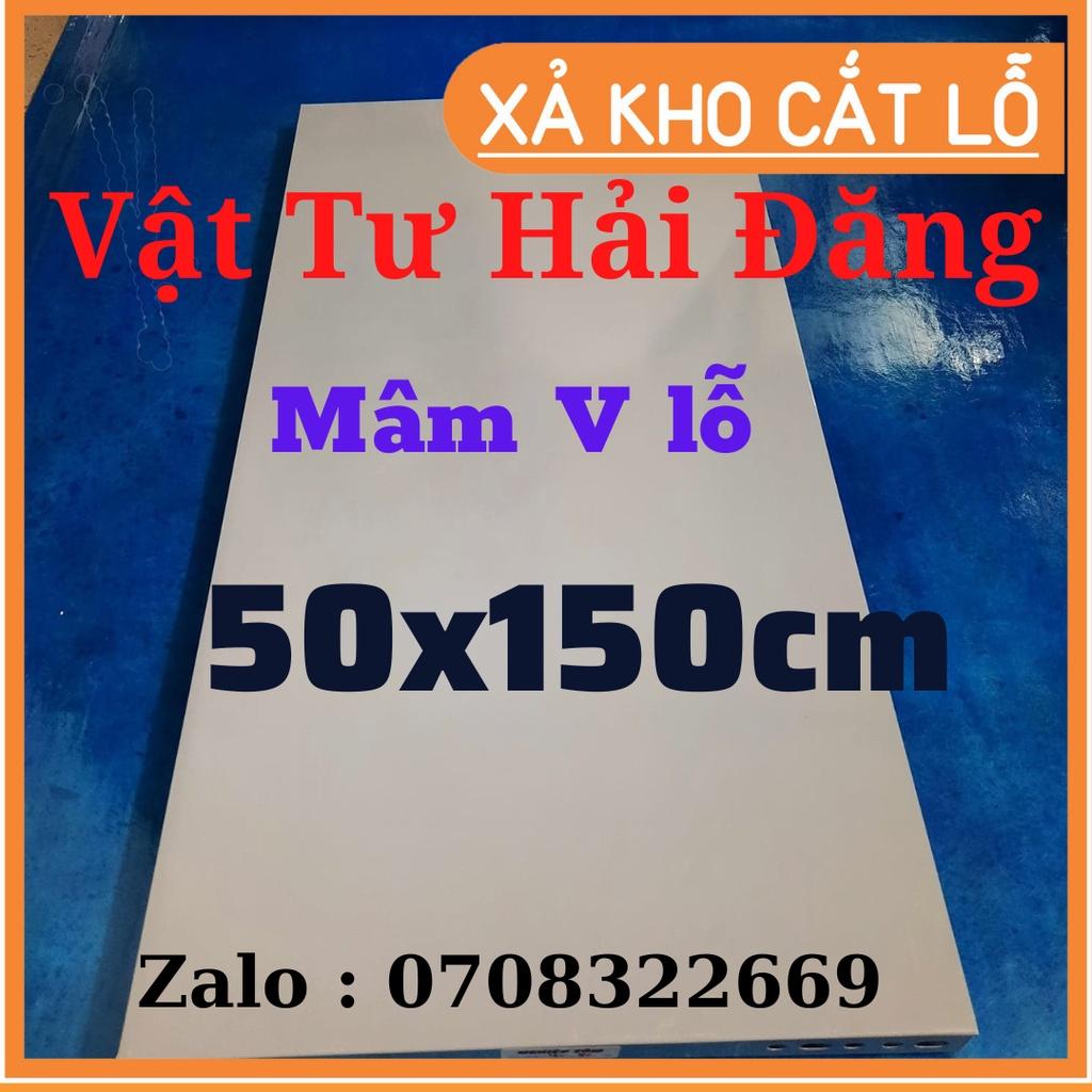 Rộng 50cm x dài 150cm, mâm kệ sắt v lỗ