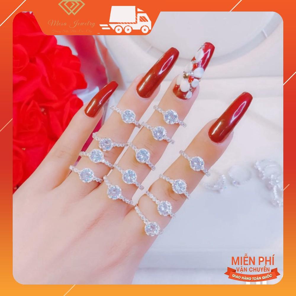 Nhẫn bạc ta đính đá trắng