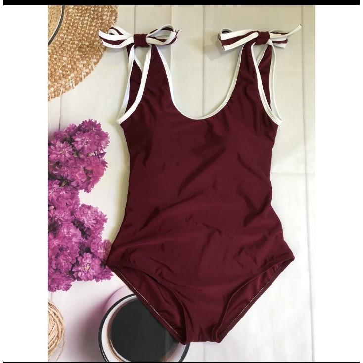 Đồ bơi bikini 1 mảnh liền thân nơ vai dể thương che khuyết điểm tôn dáng tôn da VATIXA BKN30