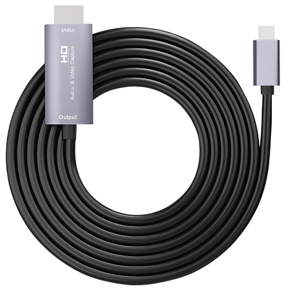 Thẻ HD Audio & Video Capture Đầu Vào 4K Đầu Ra Full HD 1080p Loại C Cho Điện Thoại Capture / Máy Tính Game Live Plug And Play, Màu Xám