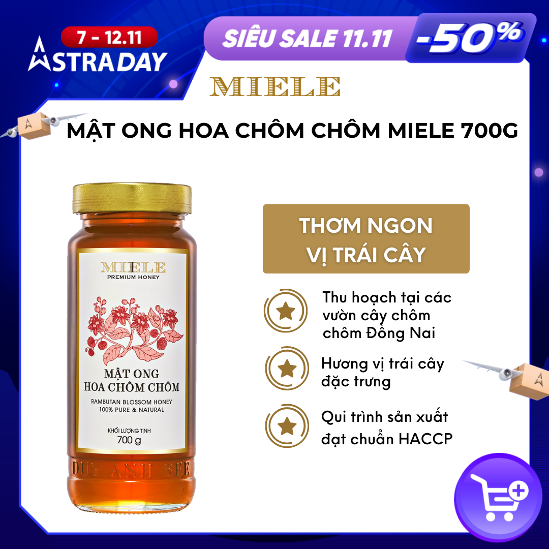 Mật Ong Hoa Chôm Chôm Miele 700g