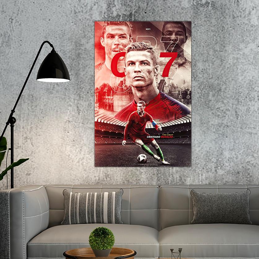 Decor Dán Tường Ronaldo Juventus | Hình Ảnh Trang Trí Phòng Chất Liệu Decal PVC 5 Lớp Chống Nước Kích Thước 40*60