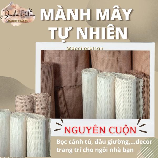 Mành lưới mây thật mắt cáo màu TỰ NHIÊN, màu TẨY TRẮNG bọc cảnh cửa, cánh tủ, đầu giường-decor trang trí nhà cửa