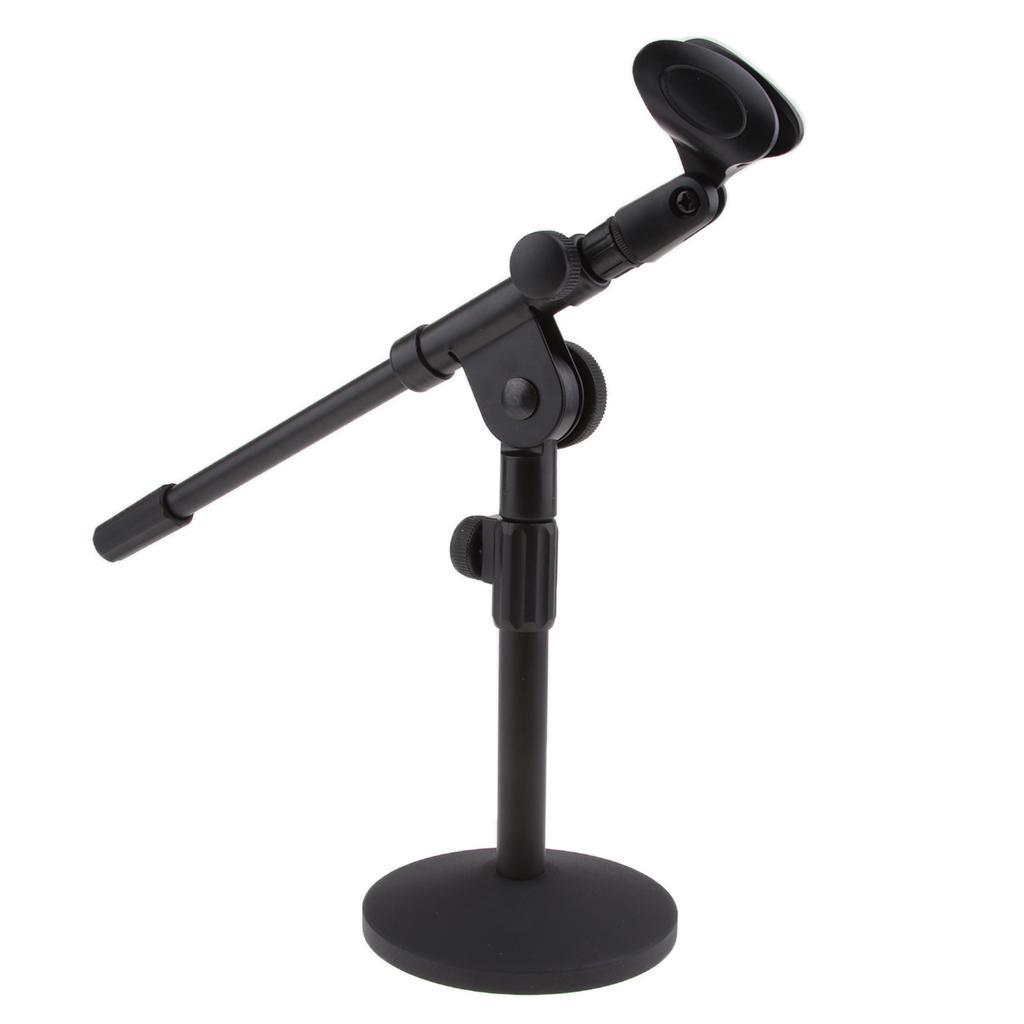Adjustable Round Base Desktop Mic Stand Holder With Microphone Clip