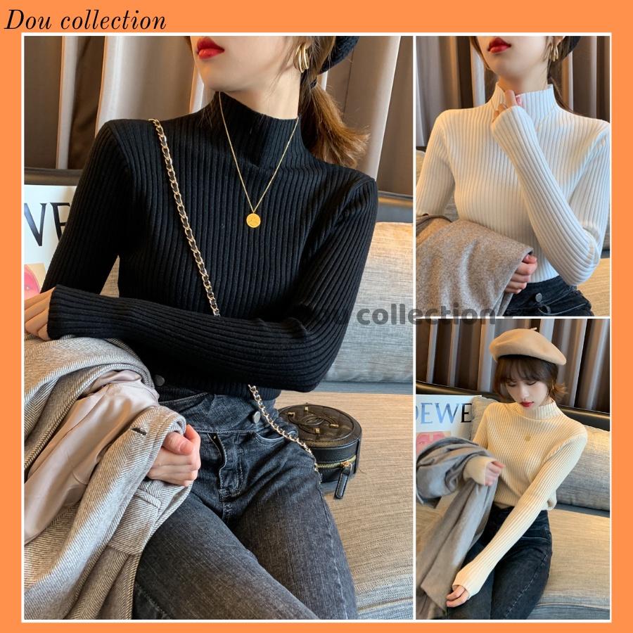 Hình ảnh Áo Len Cổ Lọ Dài Tay Dệt Kim Phong Cách Hàn Quốc Thời Trang Thu Đông - Dou Collection - Mã TA032