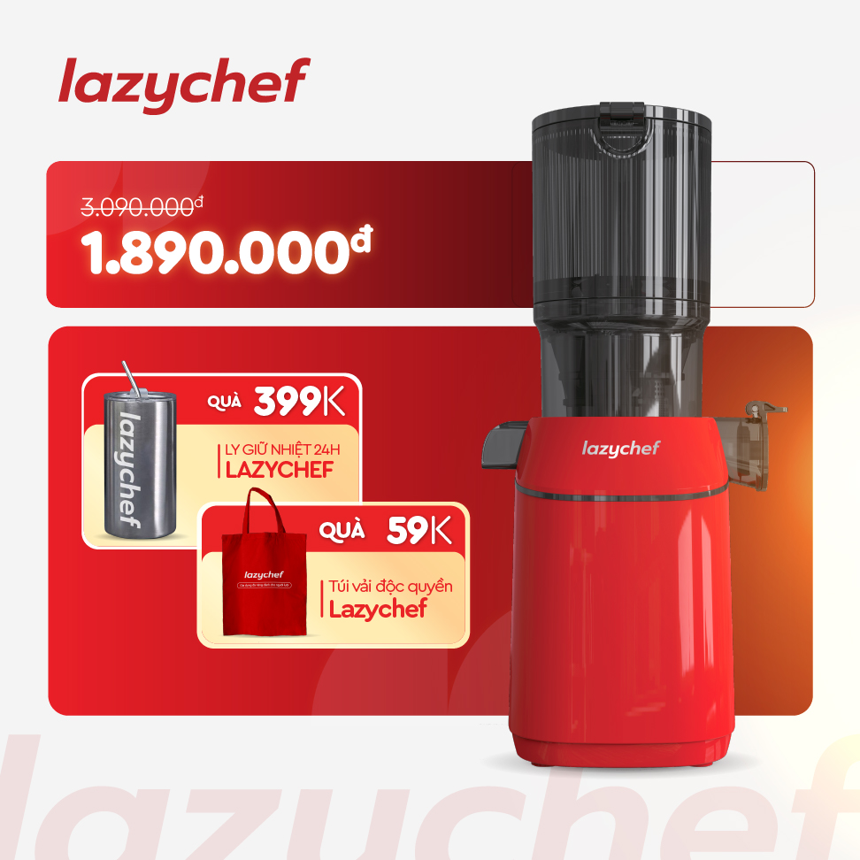 Máy Ép Chậm Nguyên Quả 3S Lazychef 200W Dòng Premium, Máy Ép Trái Cây, Tháo Lắp 3S,Công Nghệ Ép Lạnh, hàng chính hãng