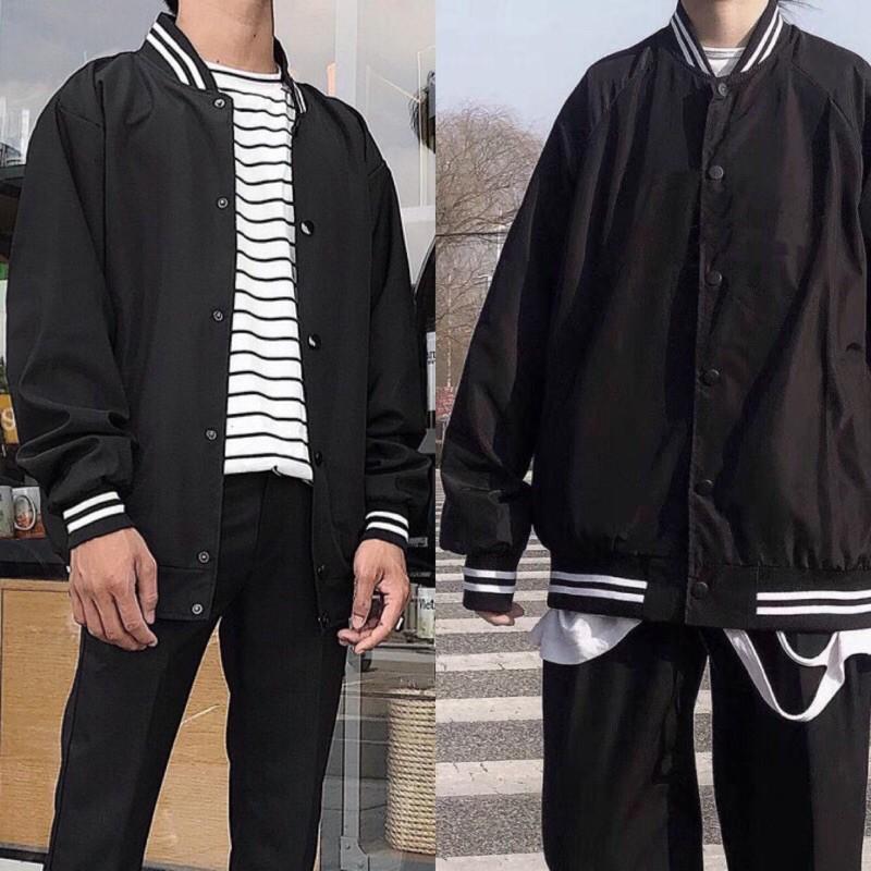 Áo Khoác BOMBER DÙ 2 LỚP BASIC TRƠN Form Rộng Ulzzang Nam Nữ Unisex