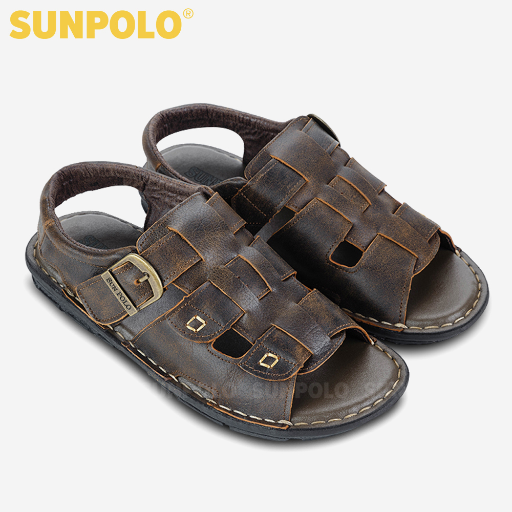 Giày Sandal Nam Da Bò Cao Cấp SUNPOLO SUSDA22