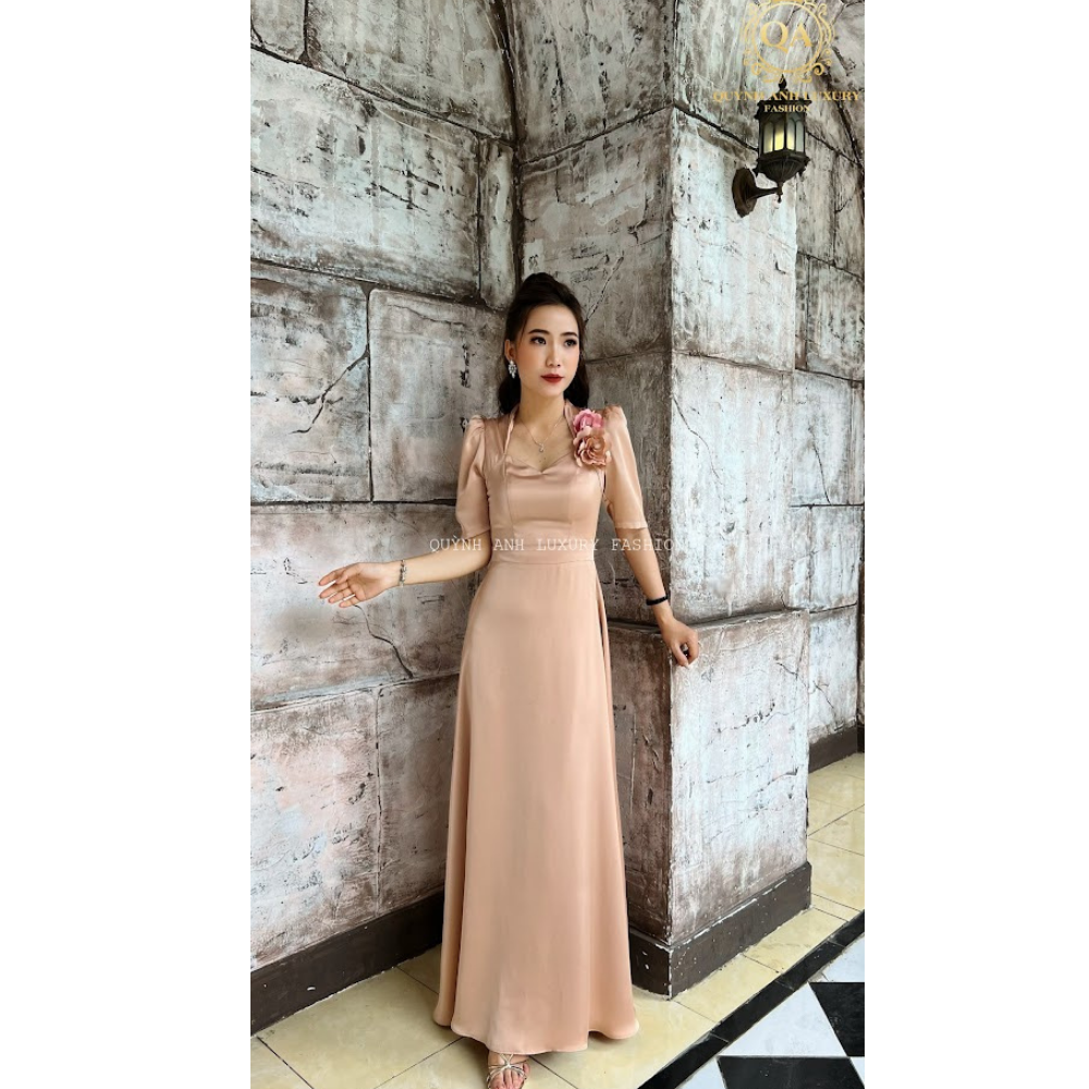 Đầm Xòe Dạ Hội Màu Nude Thiết Kế Sang Trọng Amabel Dress