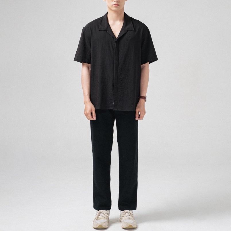 Áo sơ mi nam SSSTUTTER cổ cuban form rộng hàn quốc linen thoáng mát CUBAN BASIC SHIRT