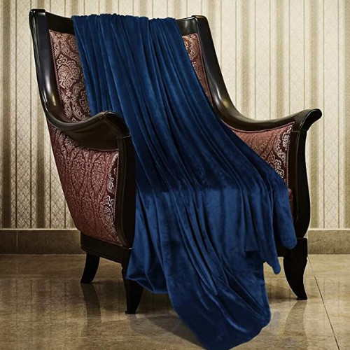 Mền lông cừu xanh dương đậm cao cấp A - 1m8x2m