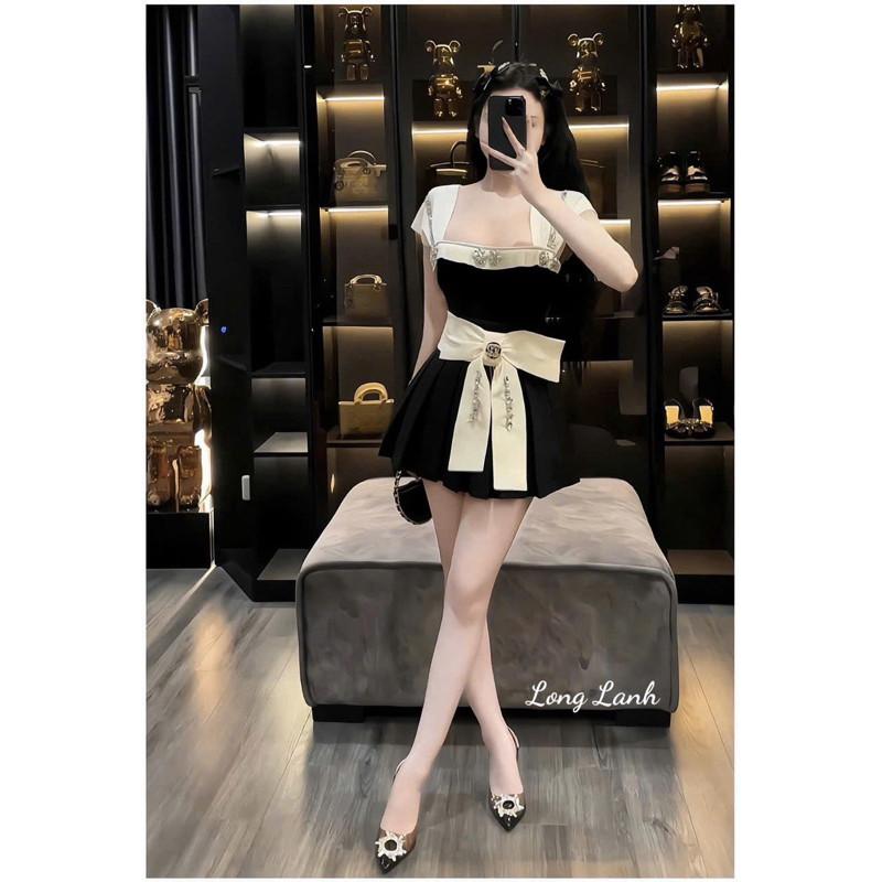 Set váy xinh đính đá tiểu thư chảnh lắm  HL BY JOLIE - Set váy