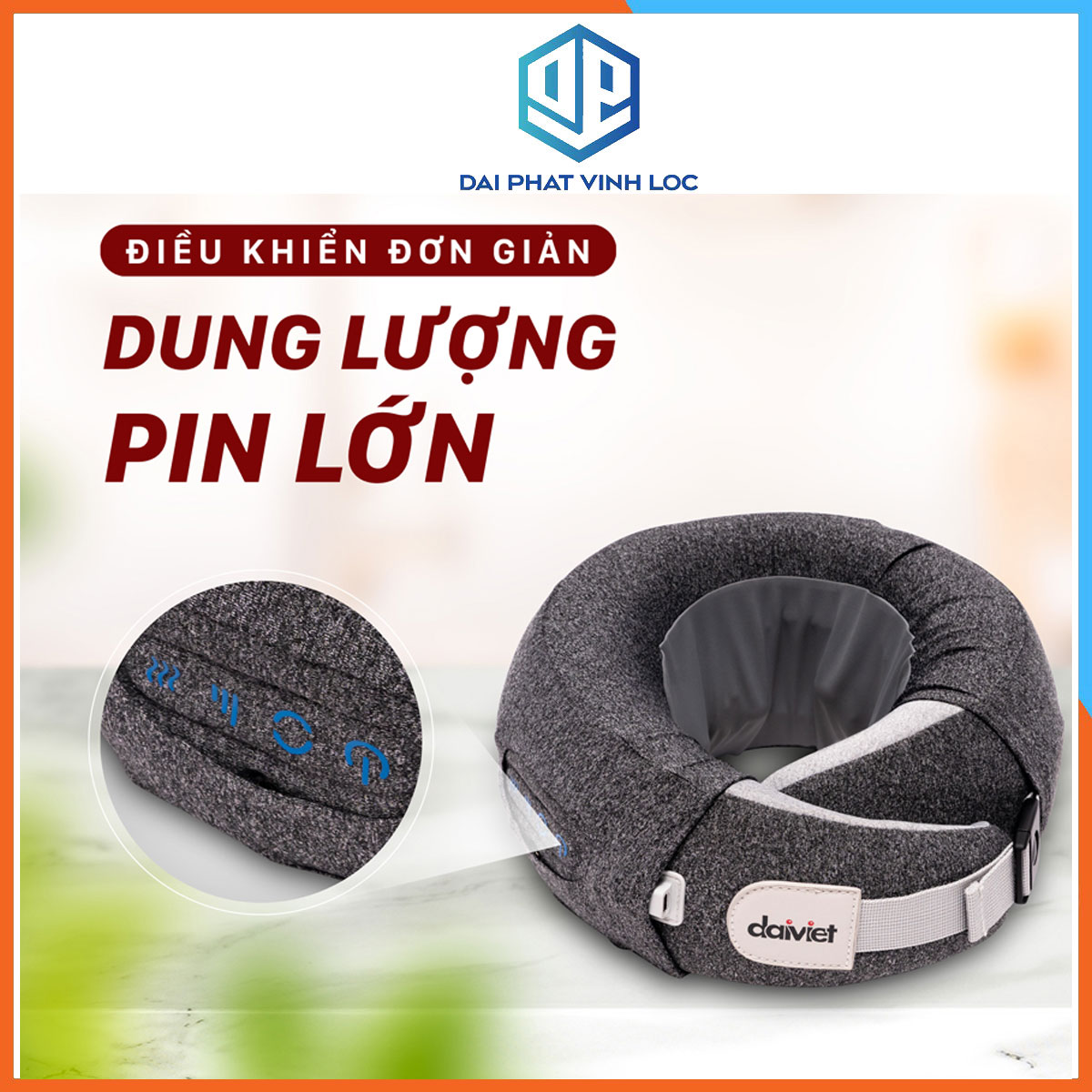 Máy massage cổ Đại Việt DVMG-00001 Hỗ Trợ Giảm Đau Vùng Cổ Vai Gáy - Pin Khủng - Bảo Hành 12 Tháng