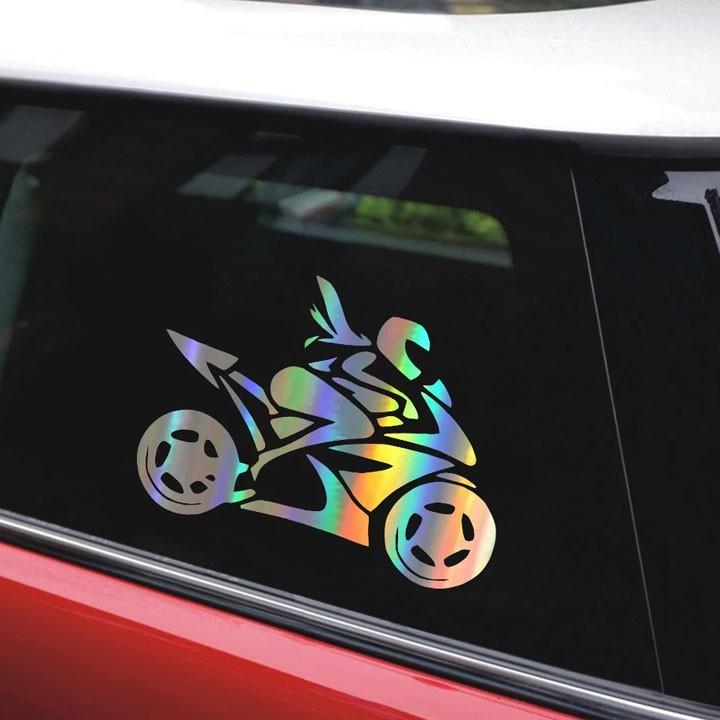 Tem Decal Motorcycle Racing Girl Dán Trang Trí Xe