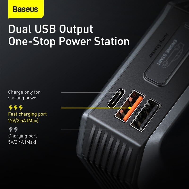 Bộ kích nguồn Baseus Super Energy Max Car Jump Starter ( 20000mAh,Peakcurrent2000A-) hàng chính hãng