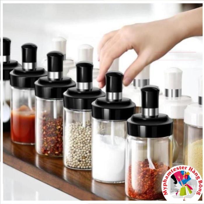 Lọ đựng gia vị, hũ đựng gia vị kèm thìa múc