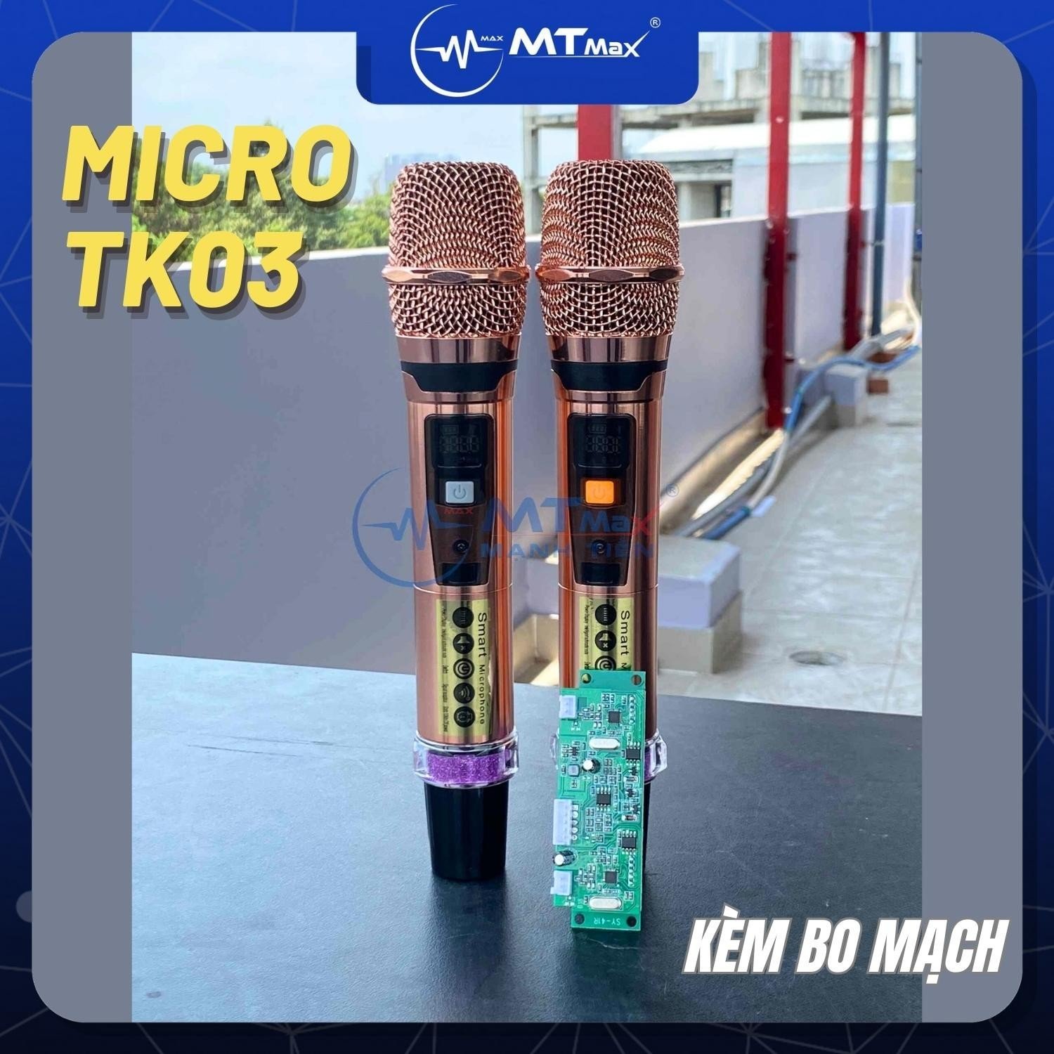 Micro TK03 Lắp Loa Kéo, Loa Xách Tay, Sóng Mạnh, Dò Sóng Dể Dàng, Tiếng Sáng, Hát Nhẹ bắt sóng trong khoảng cách từ 25m - 50m