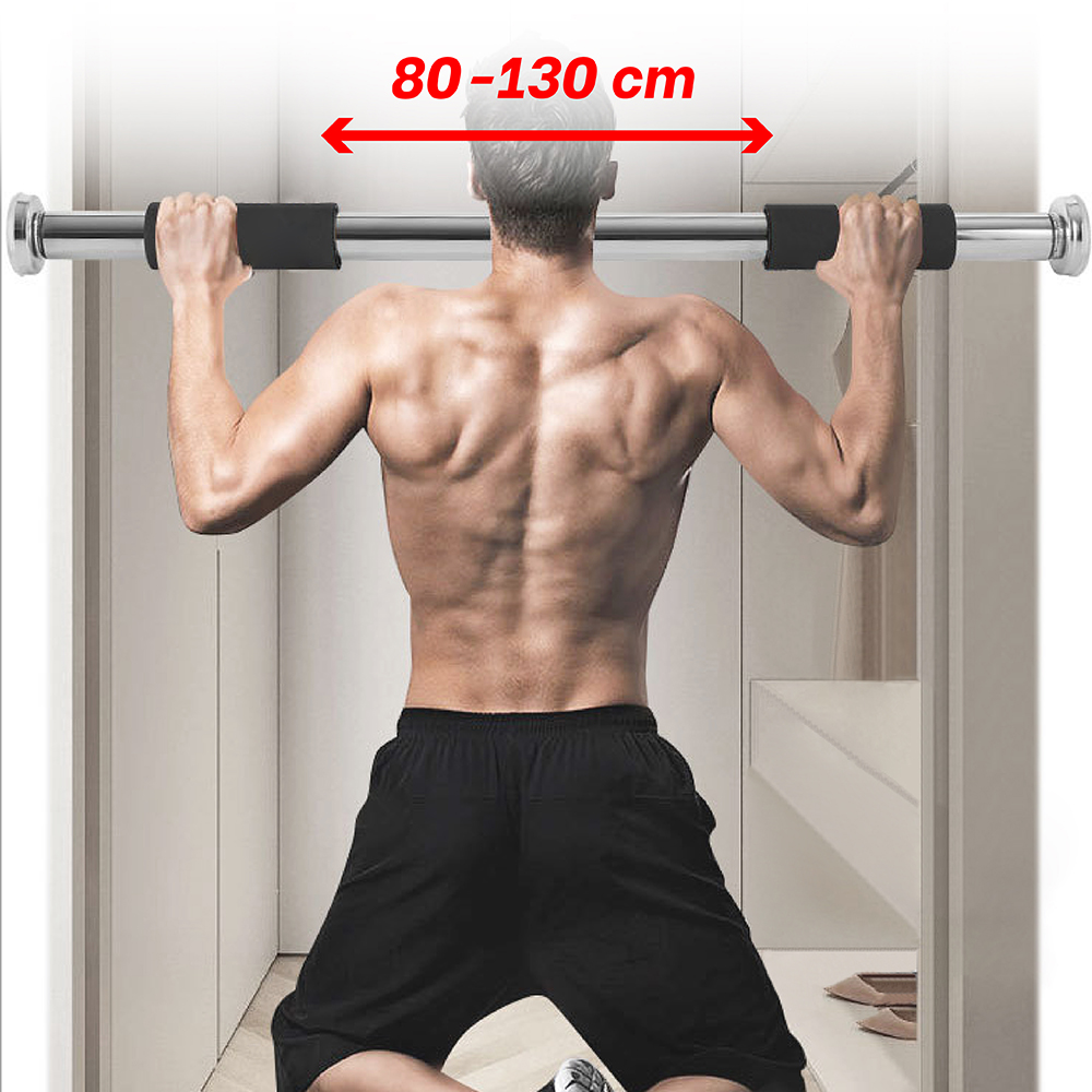 BG - thanh xà đơn gắn khung cửa 80-130cm Steel Pipe Pull Up Bar Doorway Chin Up Bar Horizontal Bar Home Gym maximum 150kg (hàng nhập khẩu）