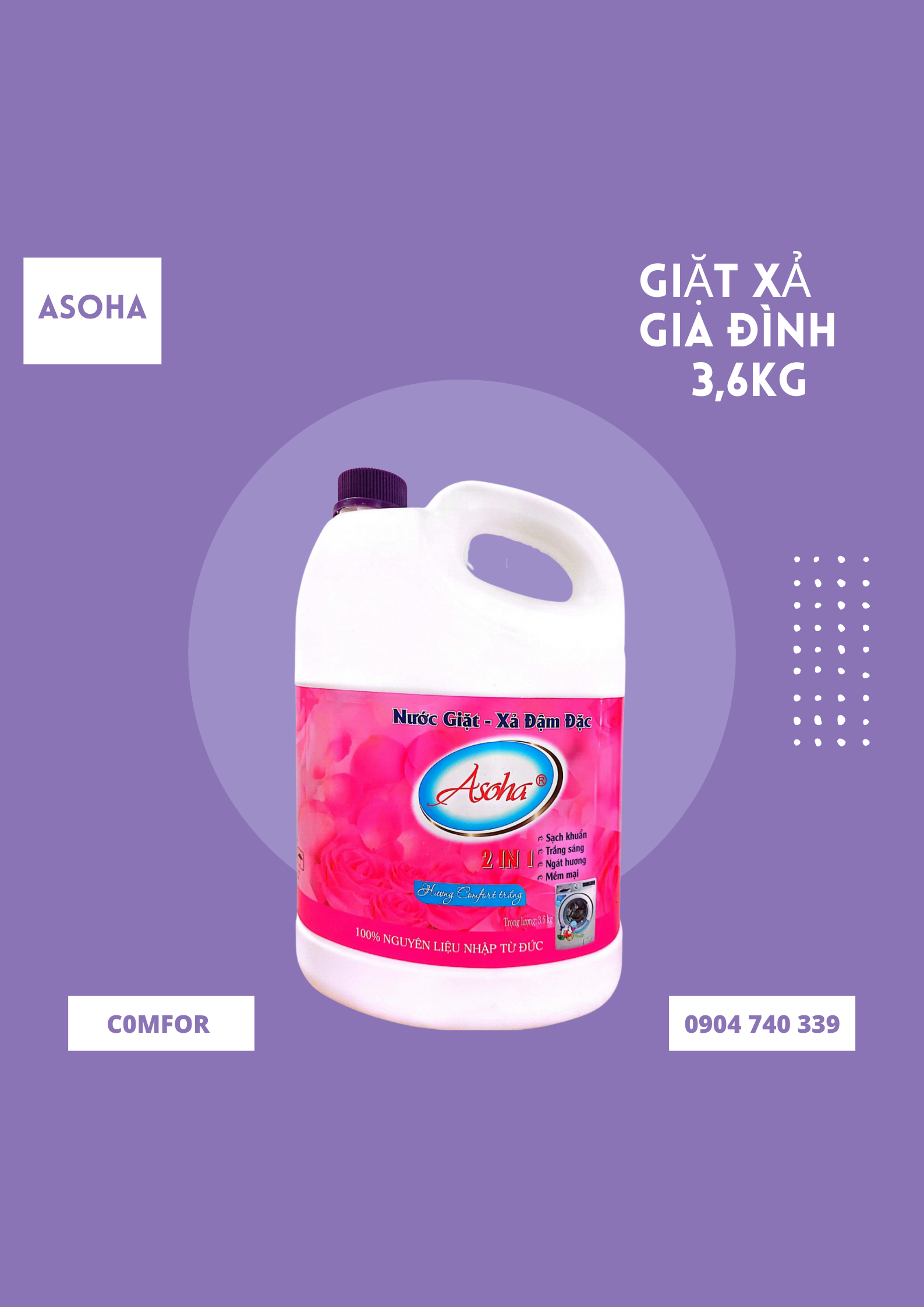 Nước giặt 2in1 ASOHA 