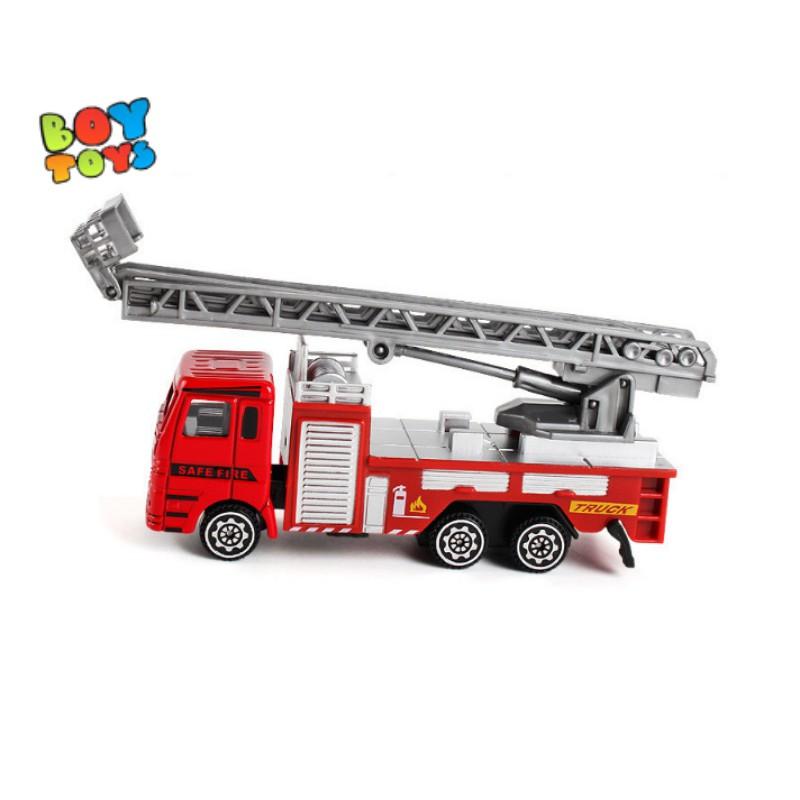 Bộ đồ chơi xe cứu hỏa có cầu thang Rescue Team hợp kim size 14cm để bé vui chơi