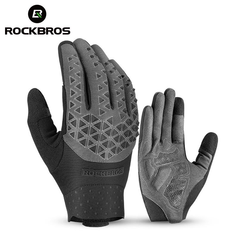 Găng tay xe đạp Rockbros MTB Găng tay đường dài Găng tay xe đạp Ngón tay xe đạp thoải mái Color: S275GR Size: XXL