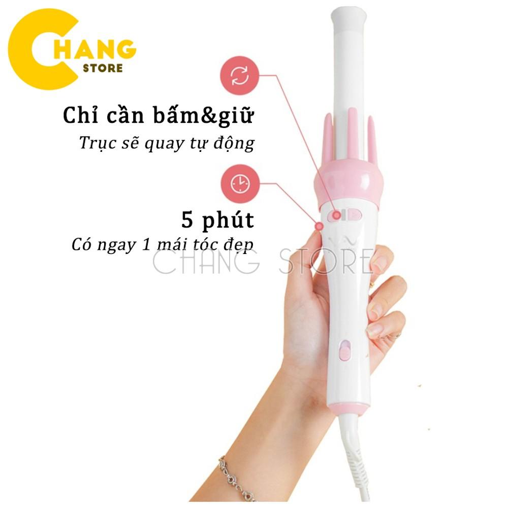 Máy Uốn Tóc Xoăn Cầm Tay Xoay 360 Tự Động