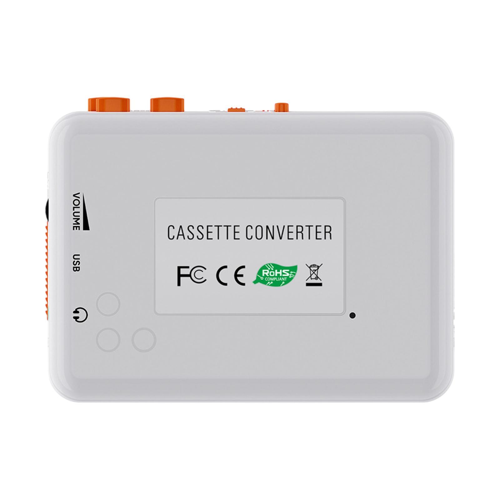 USB Cassette Tape to MP3 Converter, Cassette Player, Portable with USB Cable Convert Walkman for Laptop Vacation, Personal Computers for