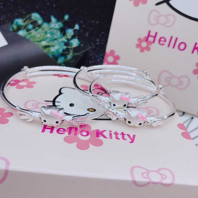 Vòng tay bạc ta Hello Kitty cho trẻ em