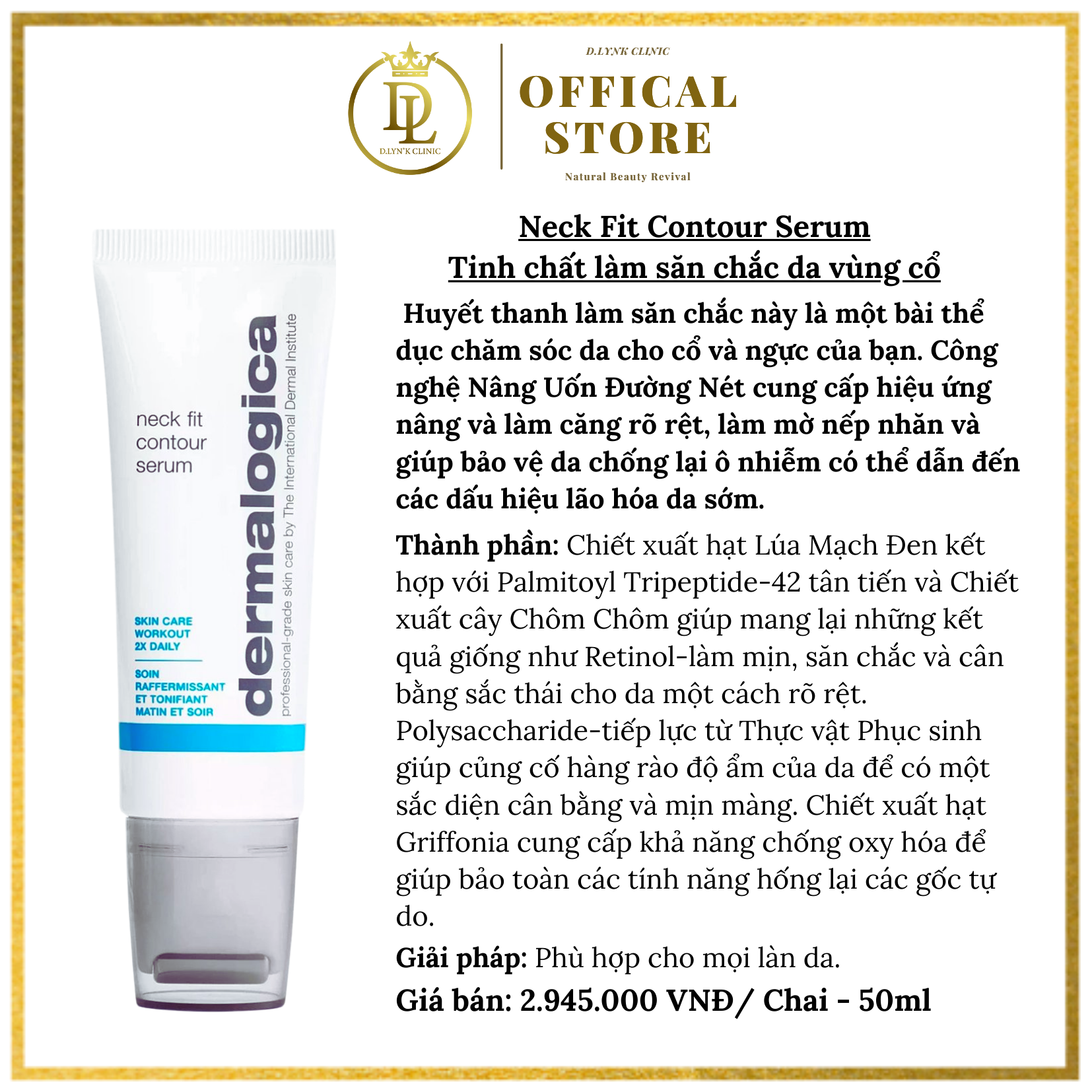 Tinh chất giúp vùng da cổ luôn săn chắc Dermalogica - Neck Fit Contour Serum