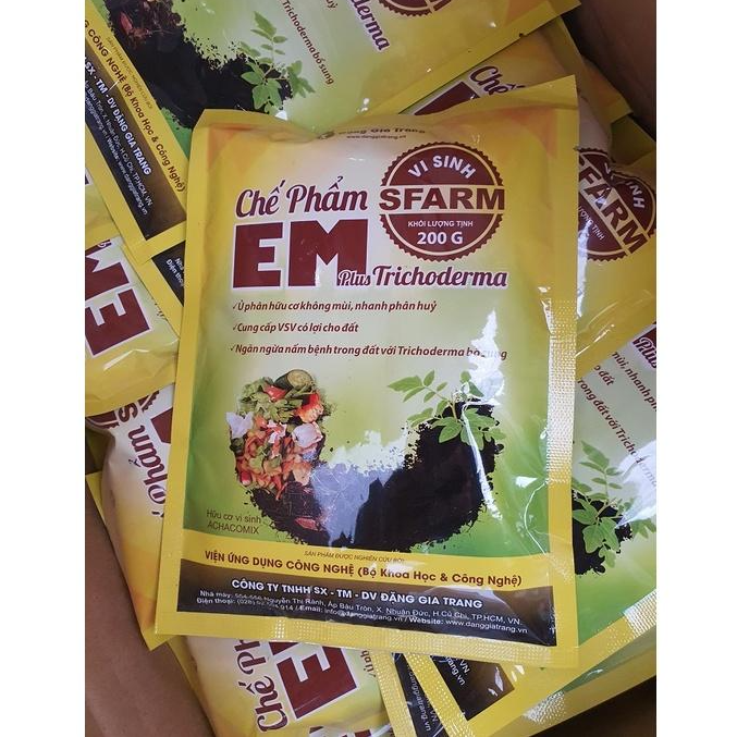 Chế Phẩm EM Plus Trichoderma Sfarm 200g phân huỷ nhanh và không mùi - Siêu Sale