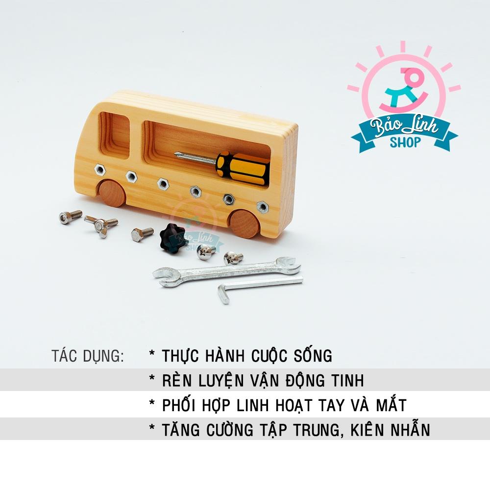 Đồ chơi gỗ bảng bận rộn Busy Bus cho bé 3-5 tuổi phát triển trí tuệ, phát triển kỹ năng cơ bản|