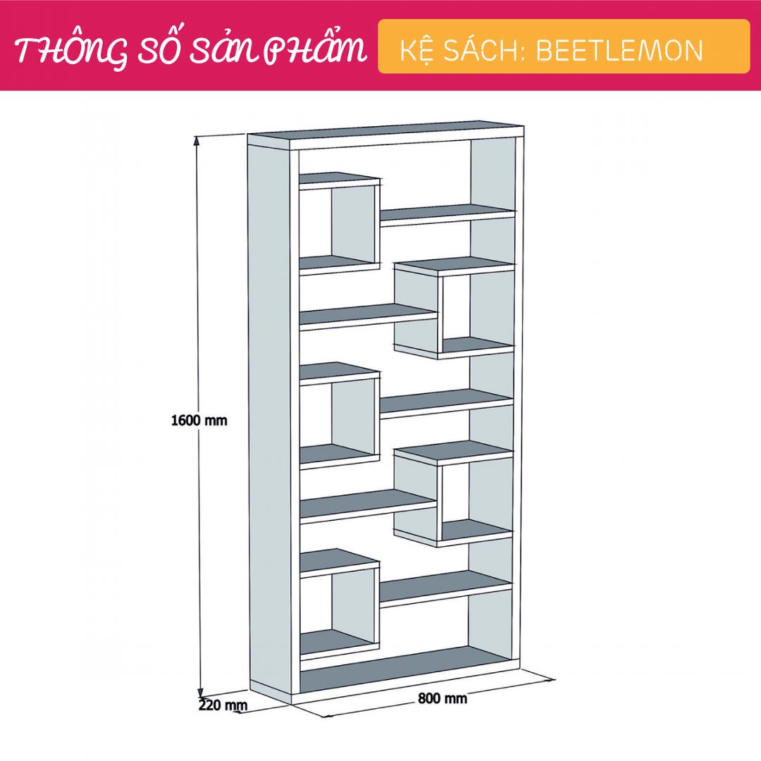 Giá đỡ sách bằng gỗ gia đình thiết kế đơn giản SMLIFE Beetlemon
